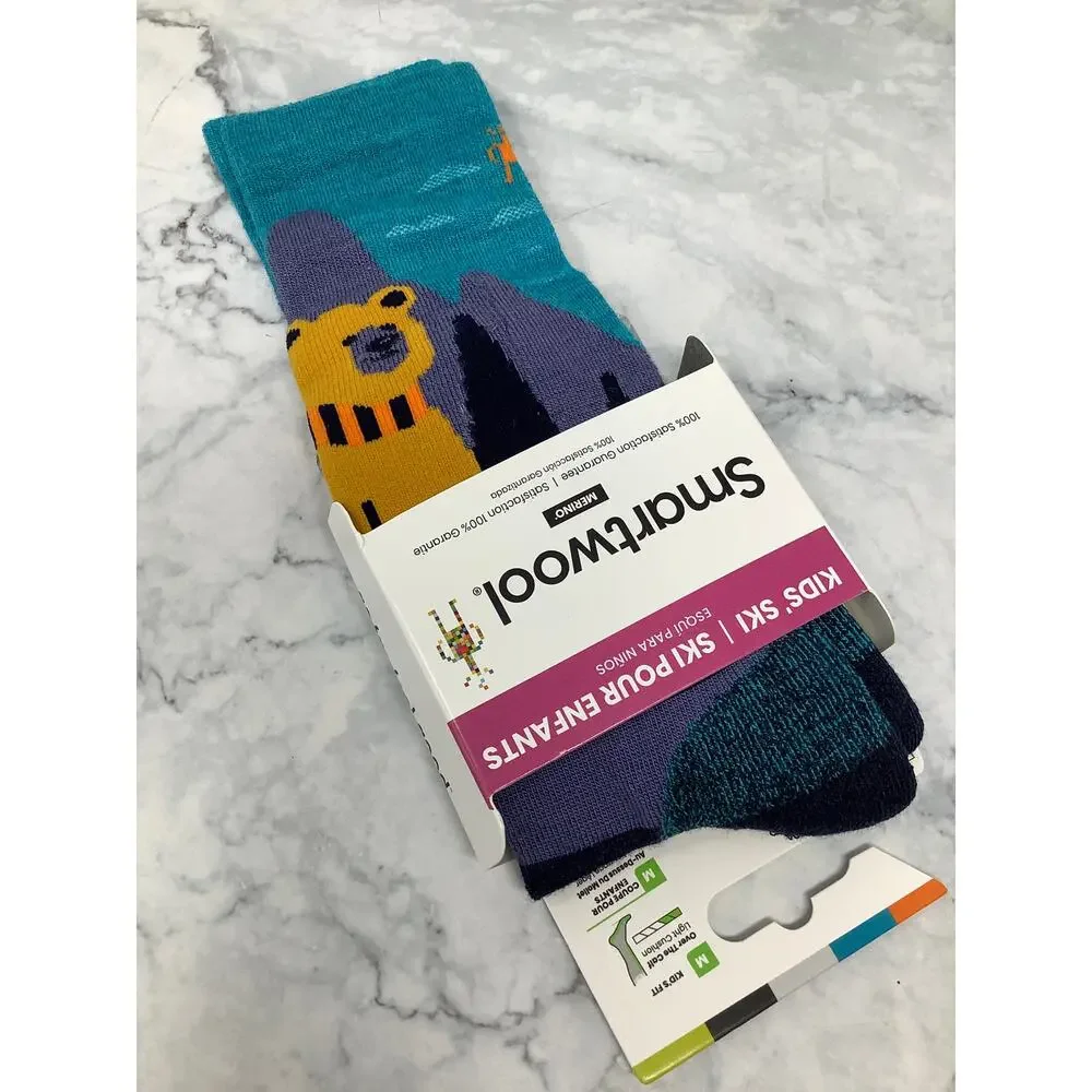 Smartwool Kids M Capri Light Cushion Sleigh Bear Ski Over The Calf Socks OS31-37